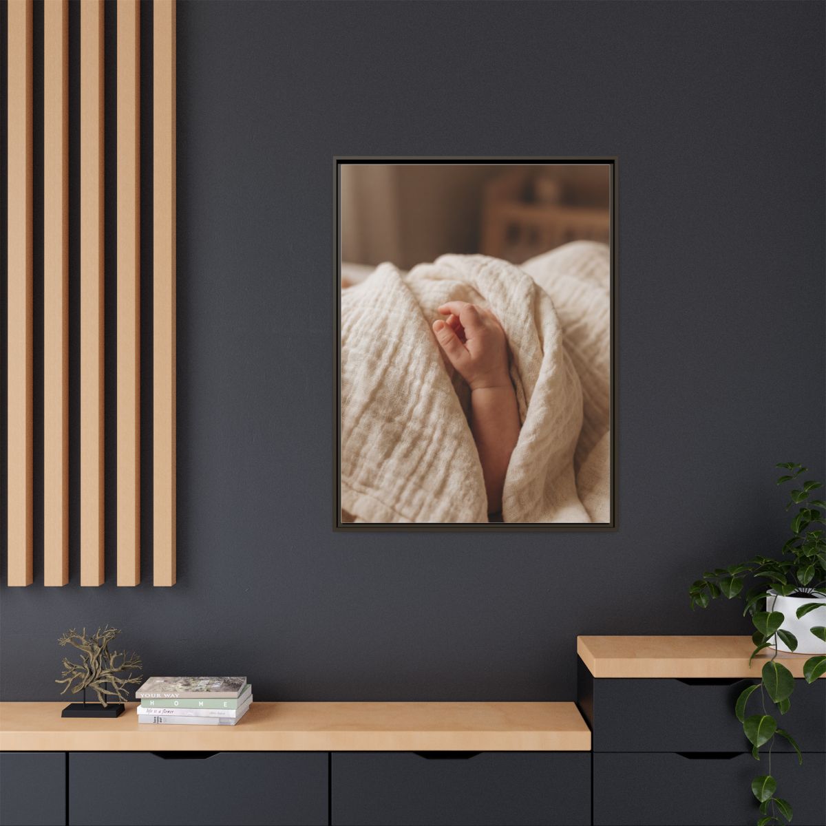 Framed Matte Canvas - Neutral Nursery — Espresso / 1.25"