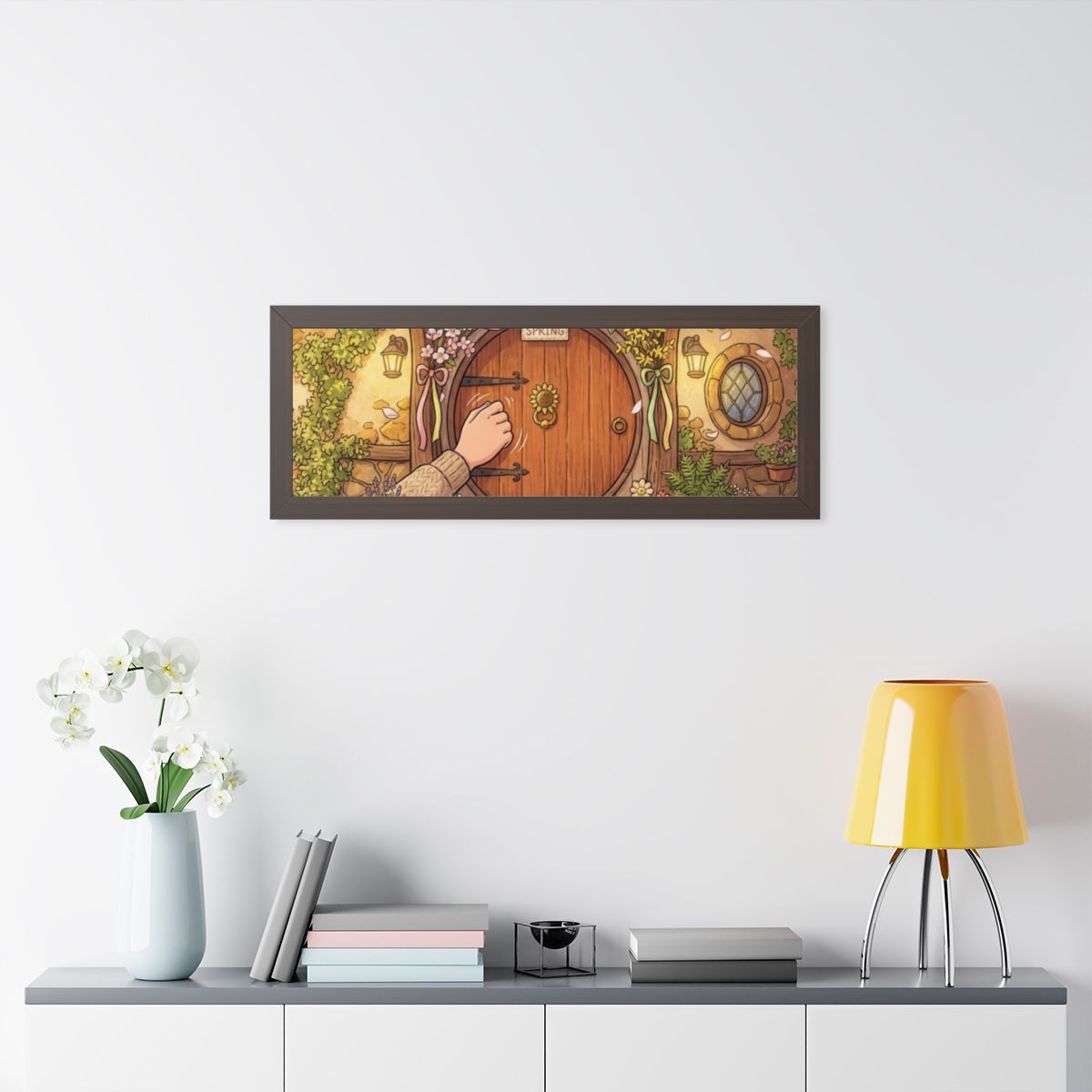 Framed Horizontal Poster - Spring Garden Entry — Walnut... |...