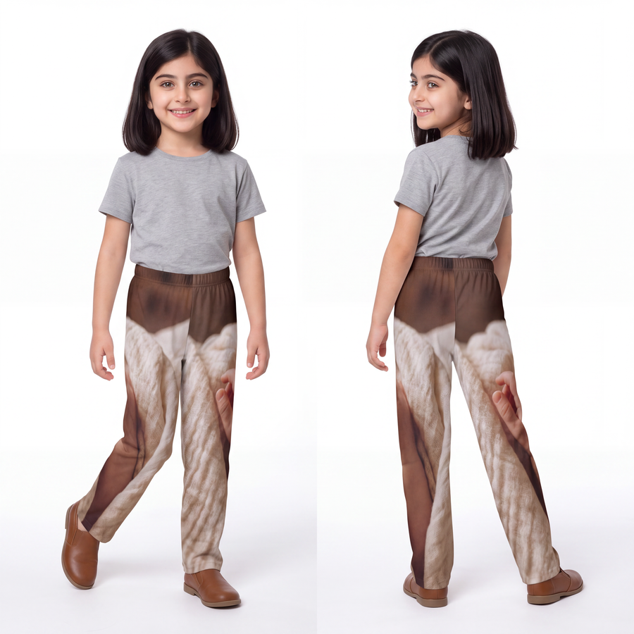 Kids Lounge Pants - Little Wonders Baby Hand - Warm Neutral Art