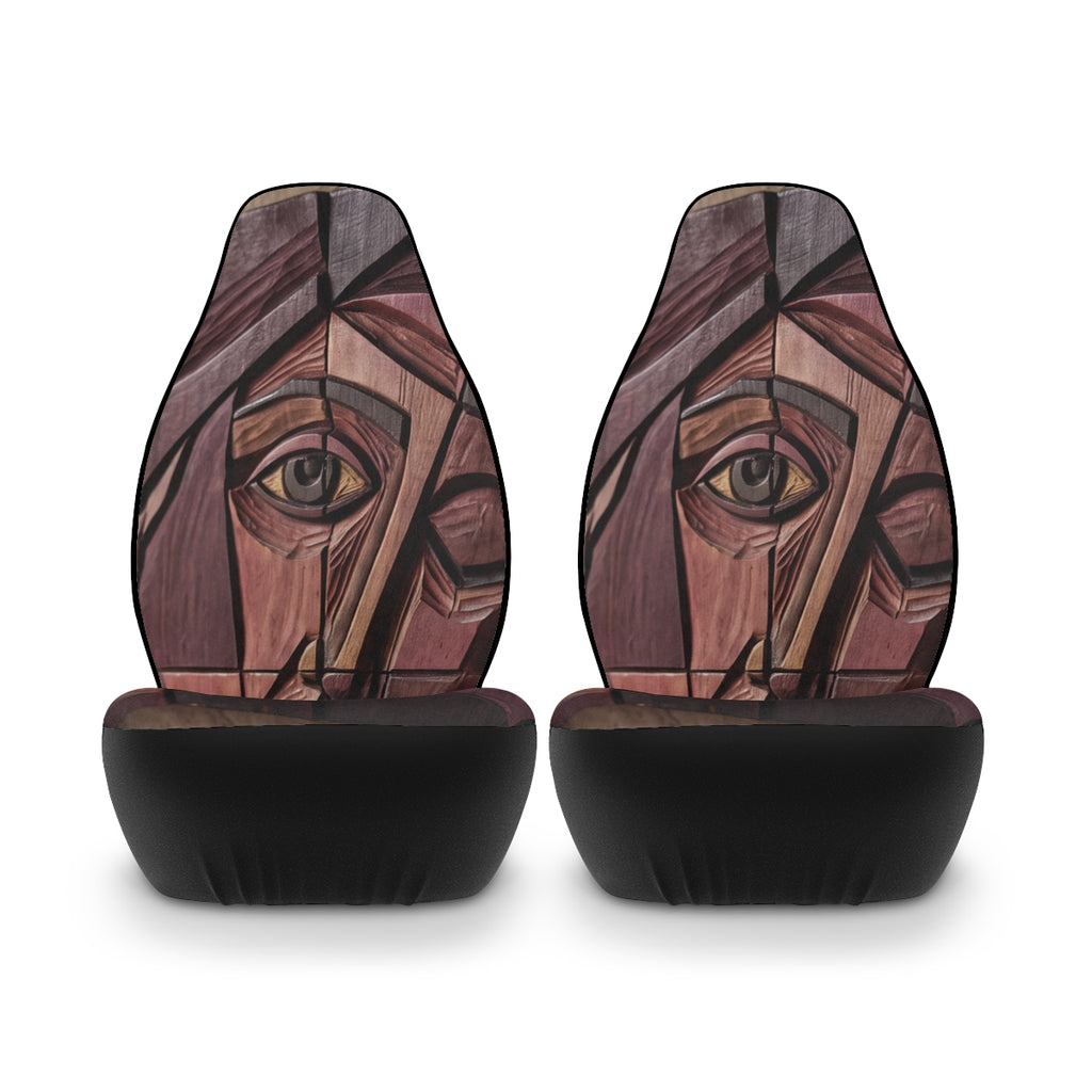 Car Seat Covers - Cubist Relief Wood | Echovira Gallery