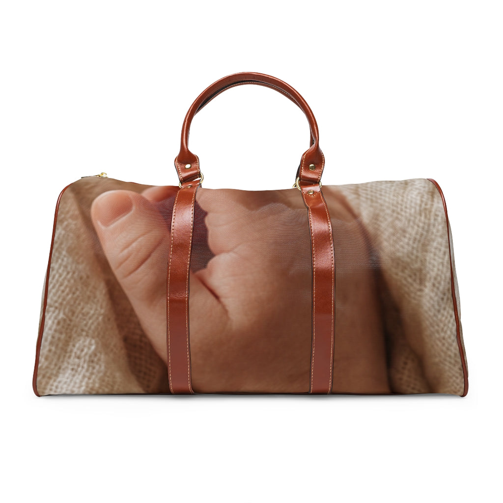 Waterproof Travel Bag - Soft Nursery Baby Hand Art - Oatmeal...