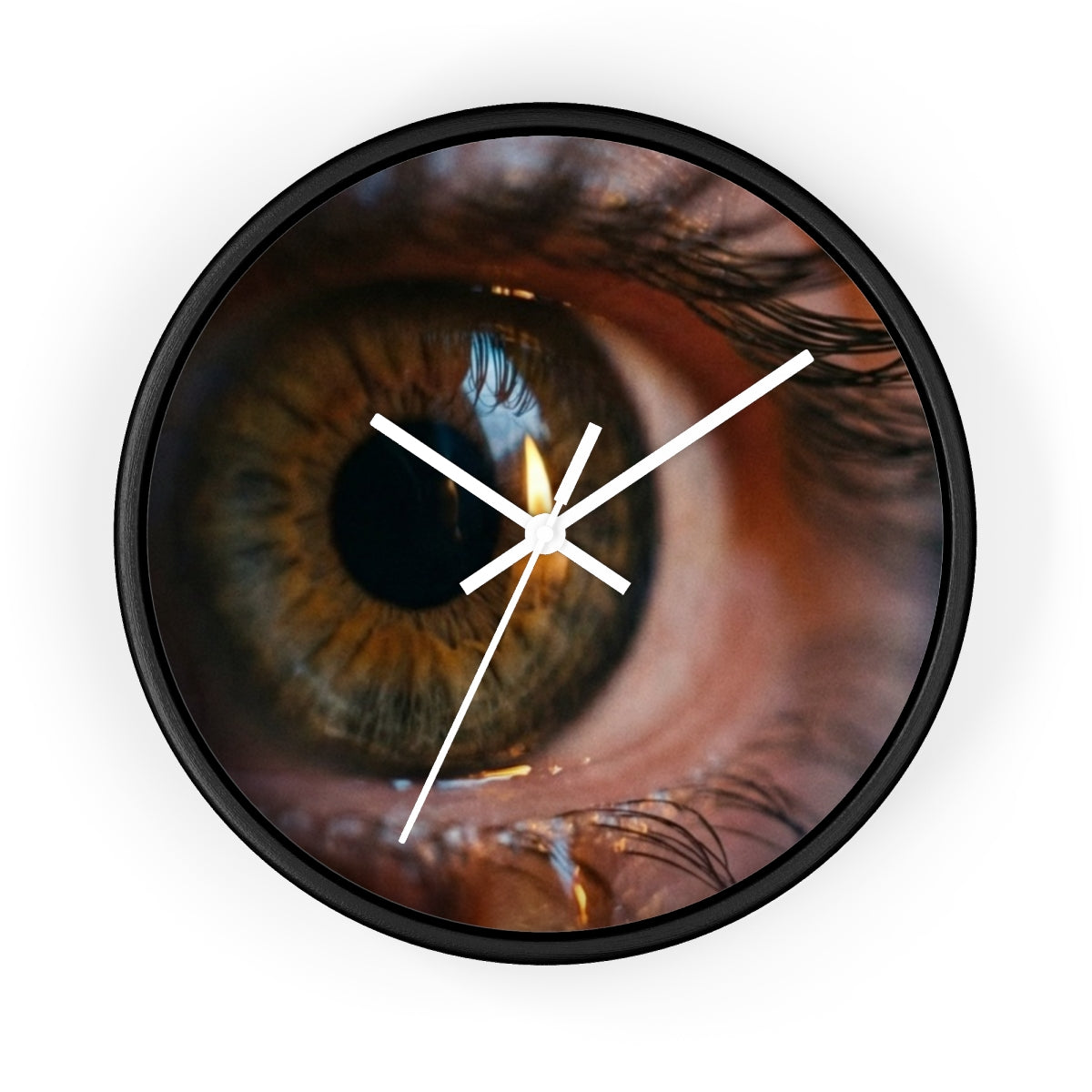 Wall Clock - Amber Iris Reflection Fine Art Print | Echovira...