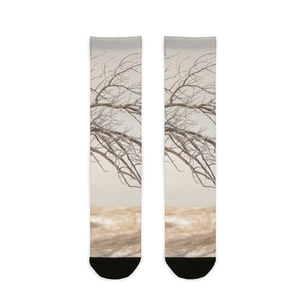 Sublimation Crew Socks - Winter Branch Solitude Landscape |...