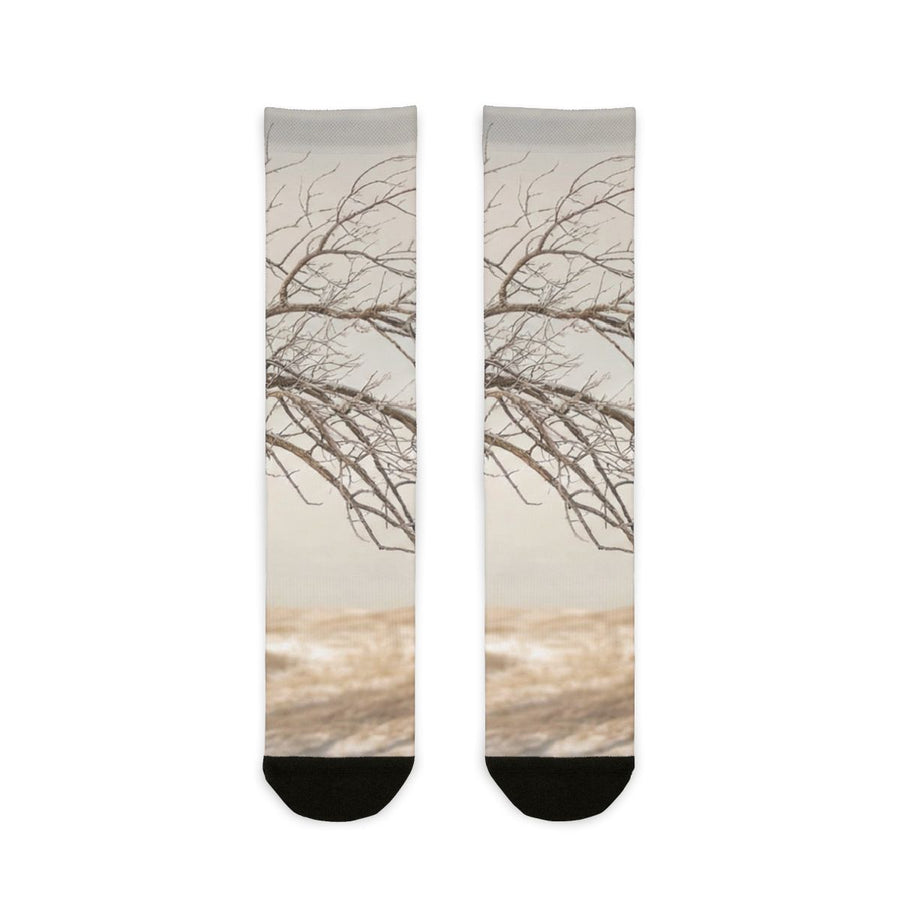 Sublimation Crew Socks - Winter Branch Solitude Landscape