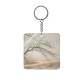 Square Keychain - Winter Branch Solitude Landscape |...