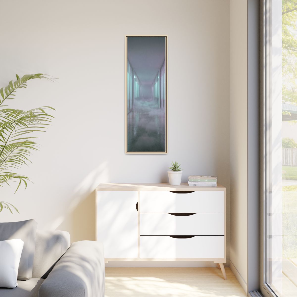 Matte Canvas, Framed - Liminal Corridor Fog Art Print —... |...