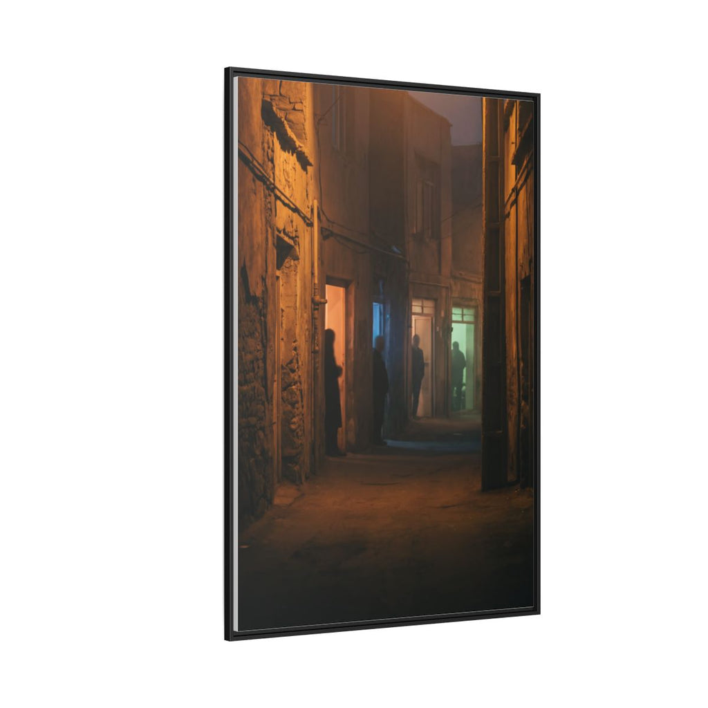Matte Canvas, Framed - Shadowed Alleyway Mystery Art Print (8×10, 9×12, 11×14, 12×16, 10×20, 12×18, 16×20, 16×24, 18×24, 12×36, 20×24, 16×32, 20×30, 24×30, 24×32, 16×48, 24×36, 24×48, 30×40, 20×60, 32×48, 30×60 & 40×60)