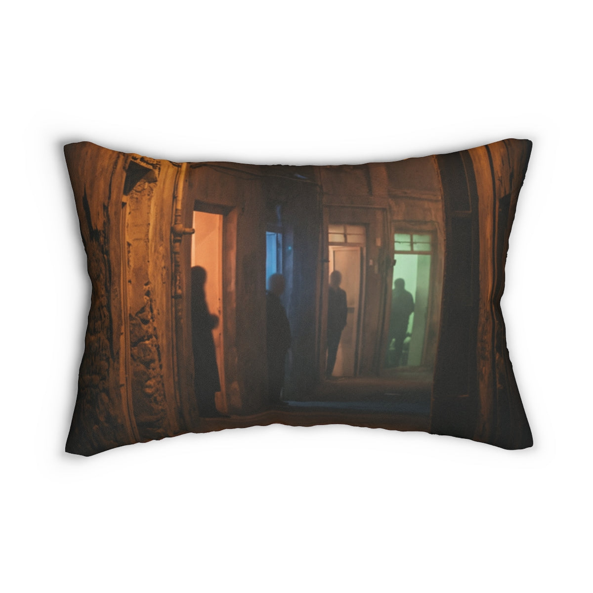 Lumbar Pillow - Shadowed Night Alleyway | Echovira Gallery