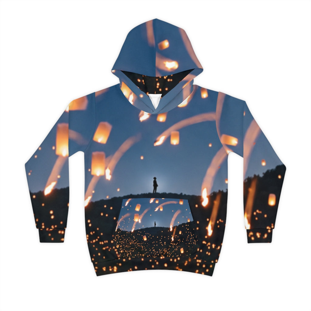 Kids Lantern Sky Twilight Landscape Hoodie