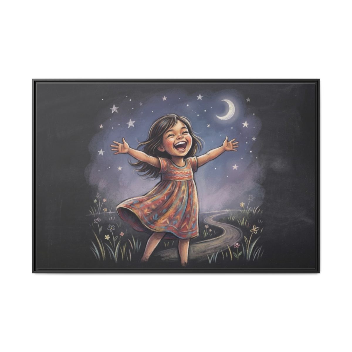 Matte Canvas Framed - Starlit Wonder Joy — Black / 1.25"......