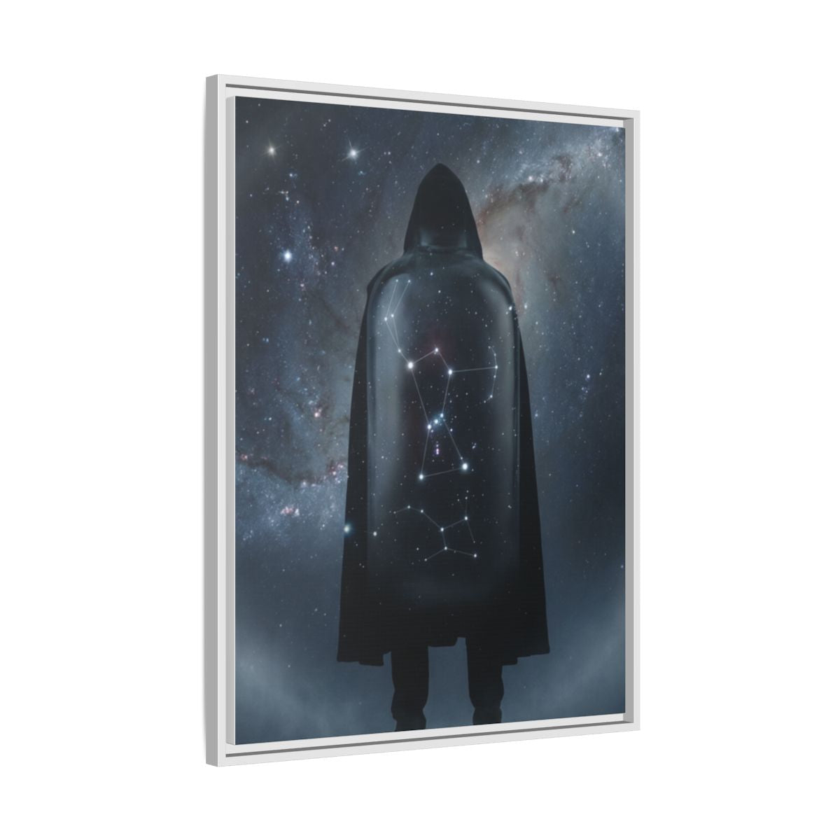 Framed Matte Canvas - Cosmic Sentinel — White / 1.25" (8×10, 9×12, 11×14, 12×16, 10×20, 12×18, 16×20, 16×24, 18×24, 12×36, 20×24, 16×32, 20×30, 24×30, 24×32, 16×48, 24×36, 24×48, 30×40, 20×60, 32×48, 30×60 & 40×60)