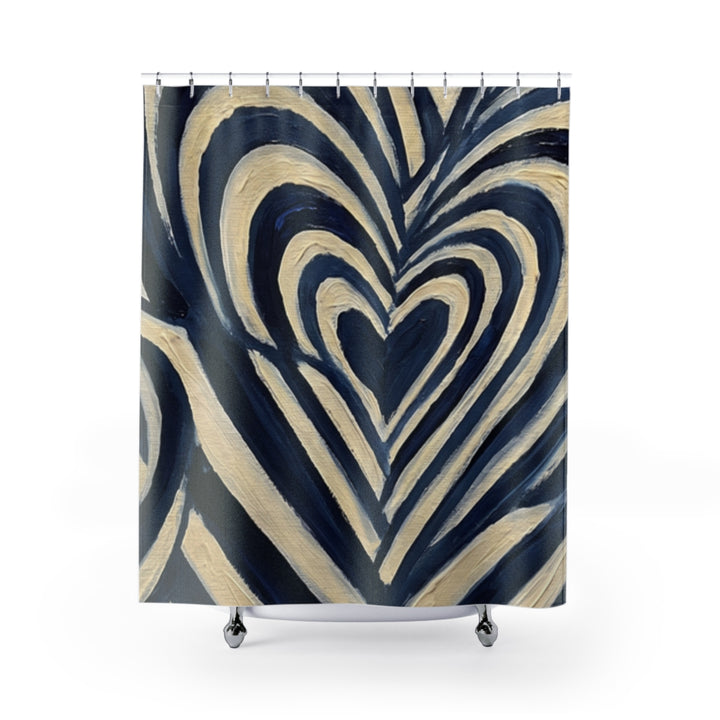 Shower Curtain - Hypnotic Heart Waves