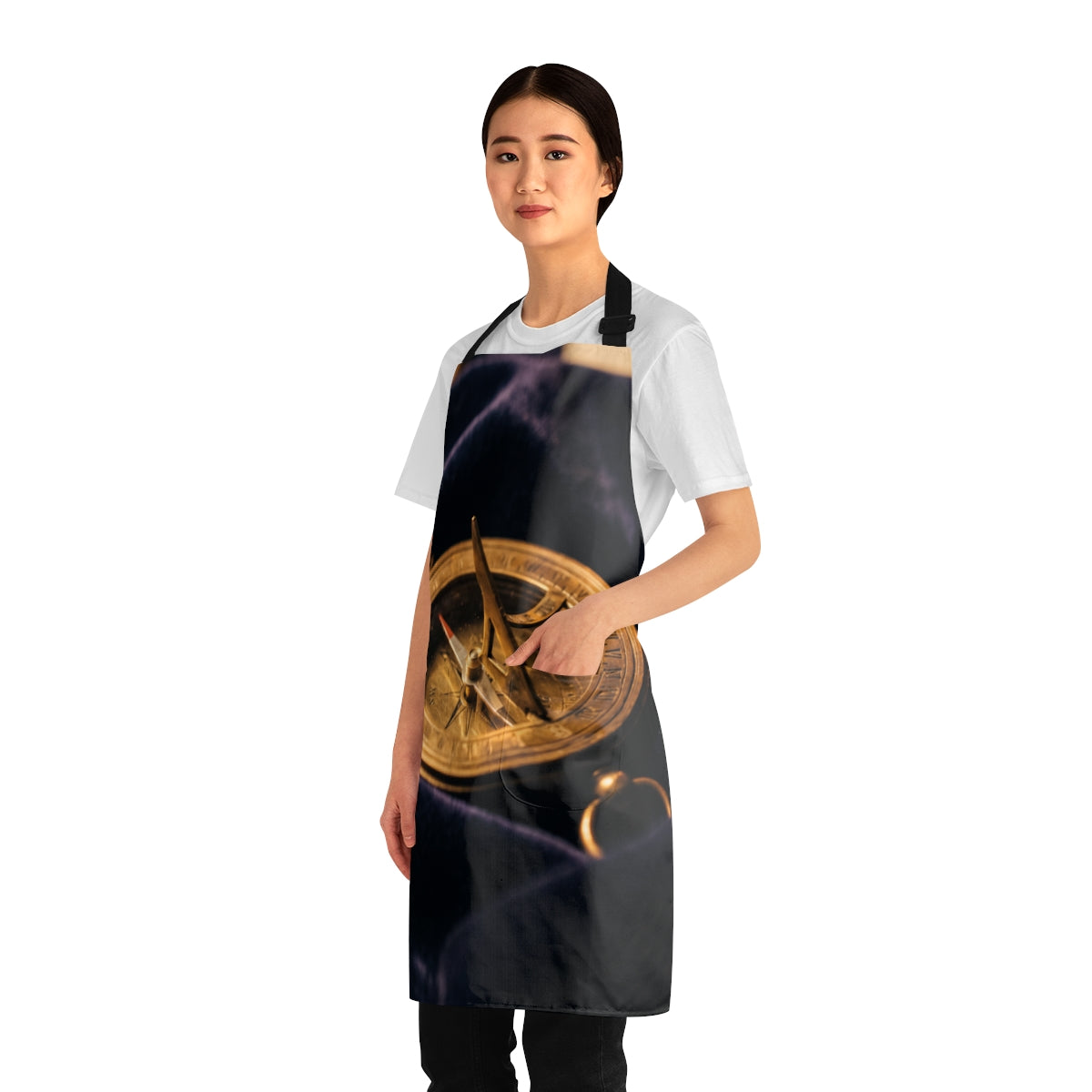 Vintage Brass Sundial Compass Kitchen Apron