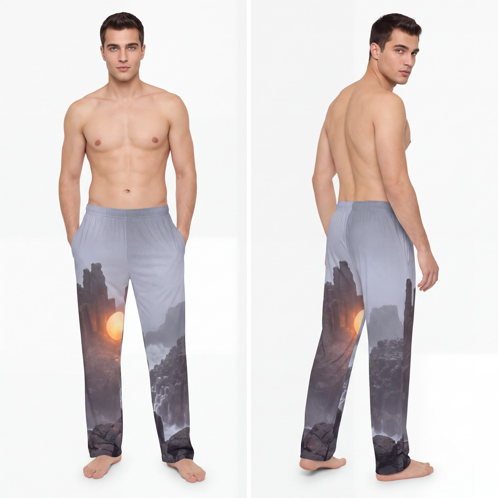 Men's Pajama Pants - Basalt Beacon Mist | Echovira Gallery