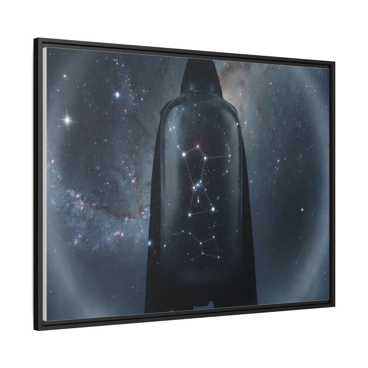 Framed Matte Canvas - Cosmic Sentinel — Black / 1.25" (10×8, 12×9, 14×11, 16×12, 20×10, 18×12, 20×16, 24×16, 24×18, 36×12, 24×20, 32×16, 30×20, 30×24, 32×24, 48×16, 36×24, 48×24, 40×30, 60×20, 48×32, 60×30 & 60×40)