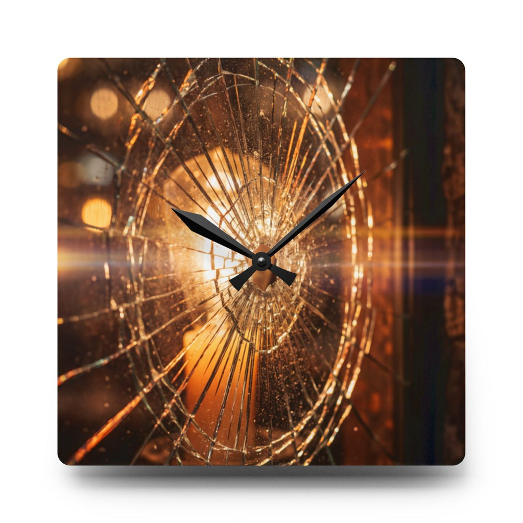 Acrylic Wall Clock - Fractured Glow