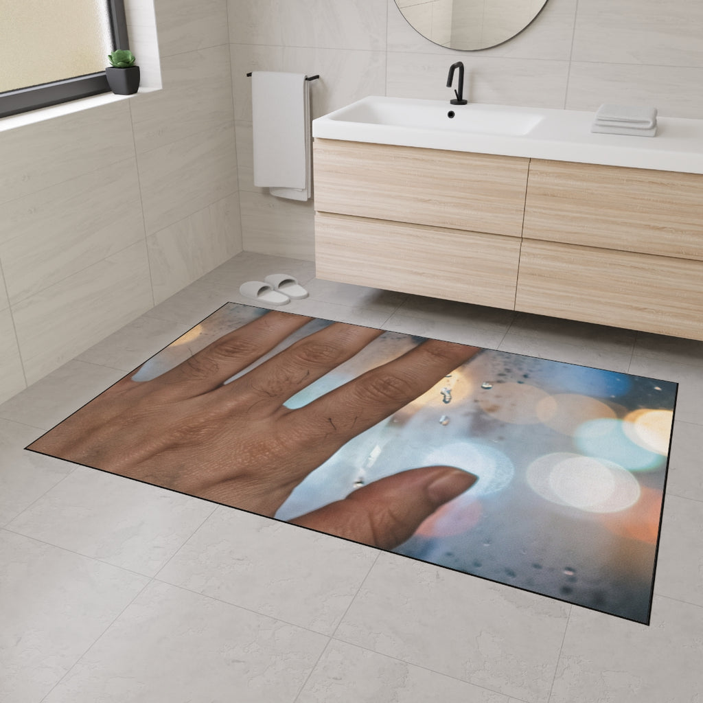 Heavy Duty Floor Mat Rainy City Window Art