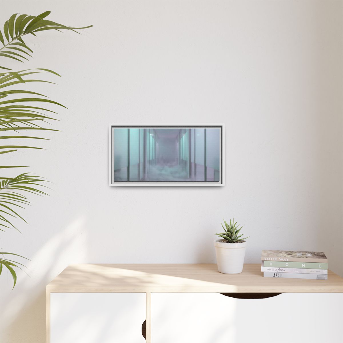 Matte Canvas, Framed - Liminal Corridor Fog Art Print —... |...
