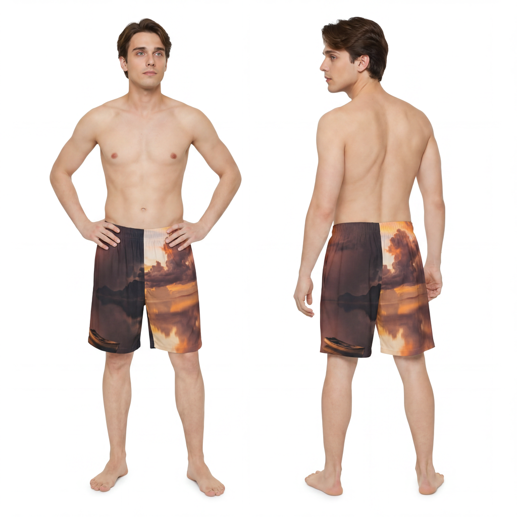 Men's Sports Shorts - Ethereal Sunset | Echovira Gallery