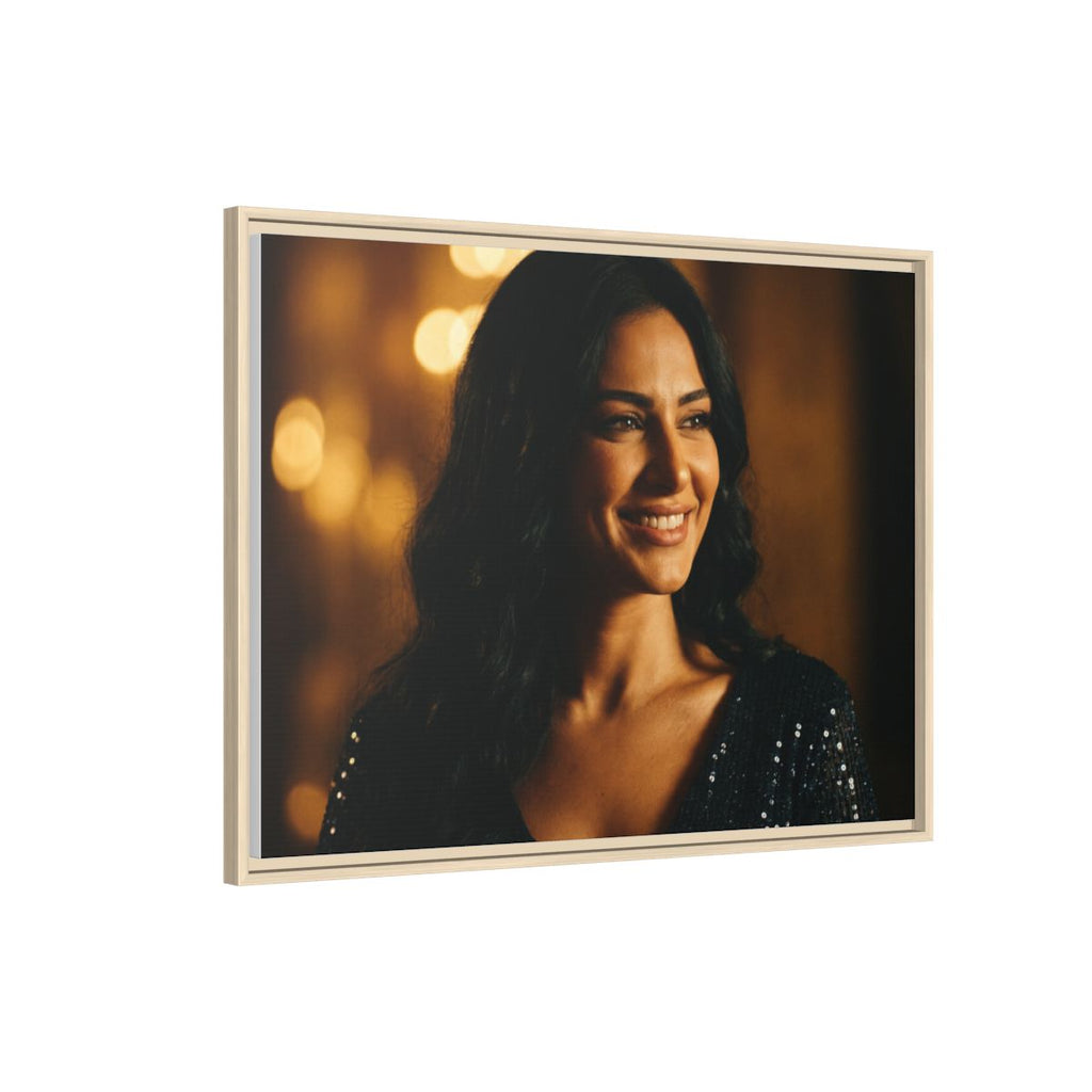 Framed Canvas Art - Golden Glamour — Natural / 1.25"