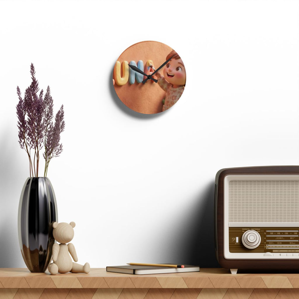 Acrylic Wall Clock - Luna Sunshine Time | Echovira Gallery