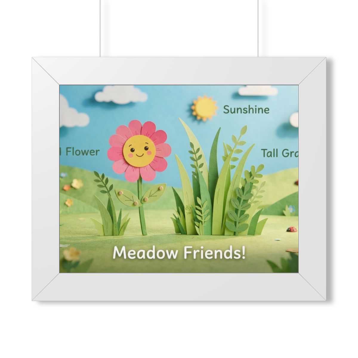 Framed Horizontal Poster - Meadow Vista — White (14×11... |...