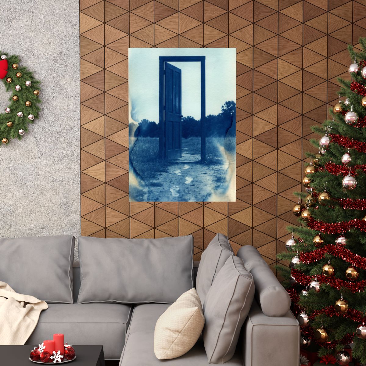 Matte Vertical Poster - Cyanotype Gate (8×10 & 36×54) |...