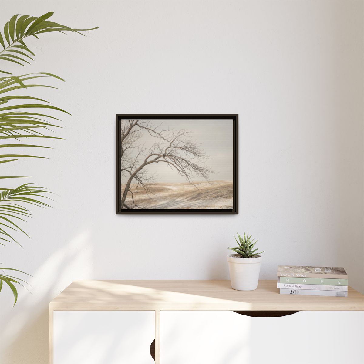 Matte Canvas, Framed - Winter Branch Solitude Landscape —......