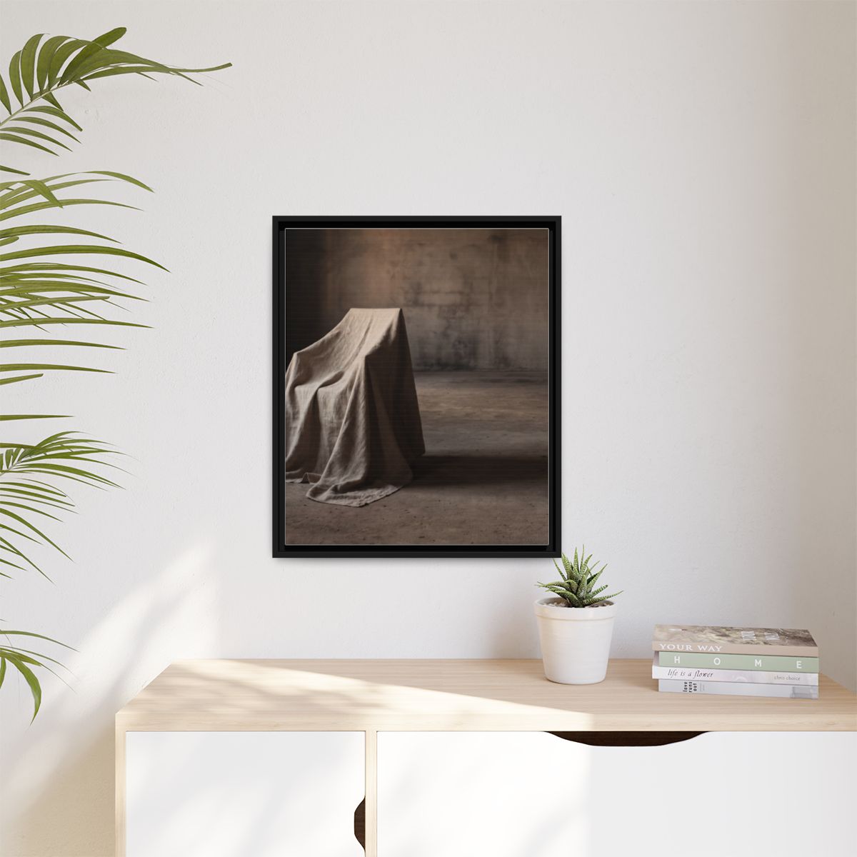 Matte Canvas, Framed - Draped Silence Still Life Art... |...