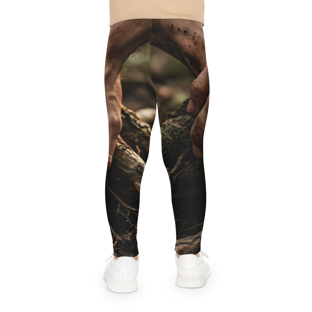 Kids Leggings with Forest Roots Art