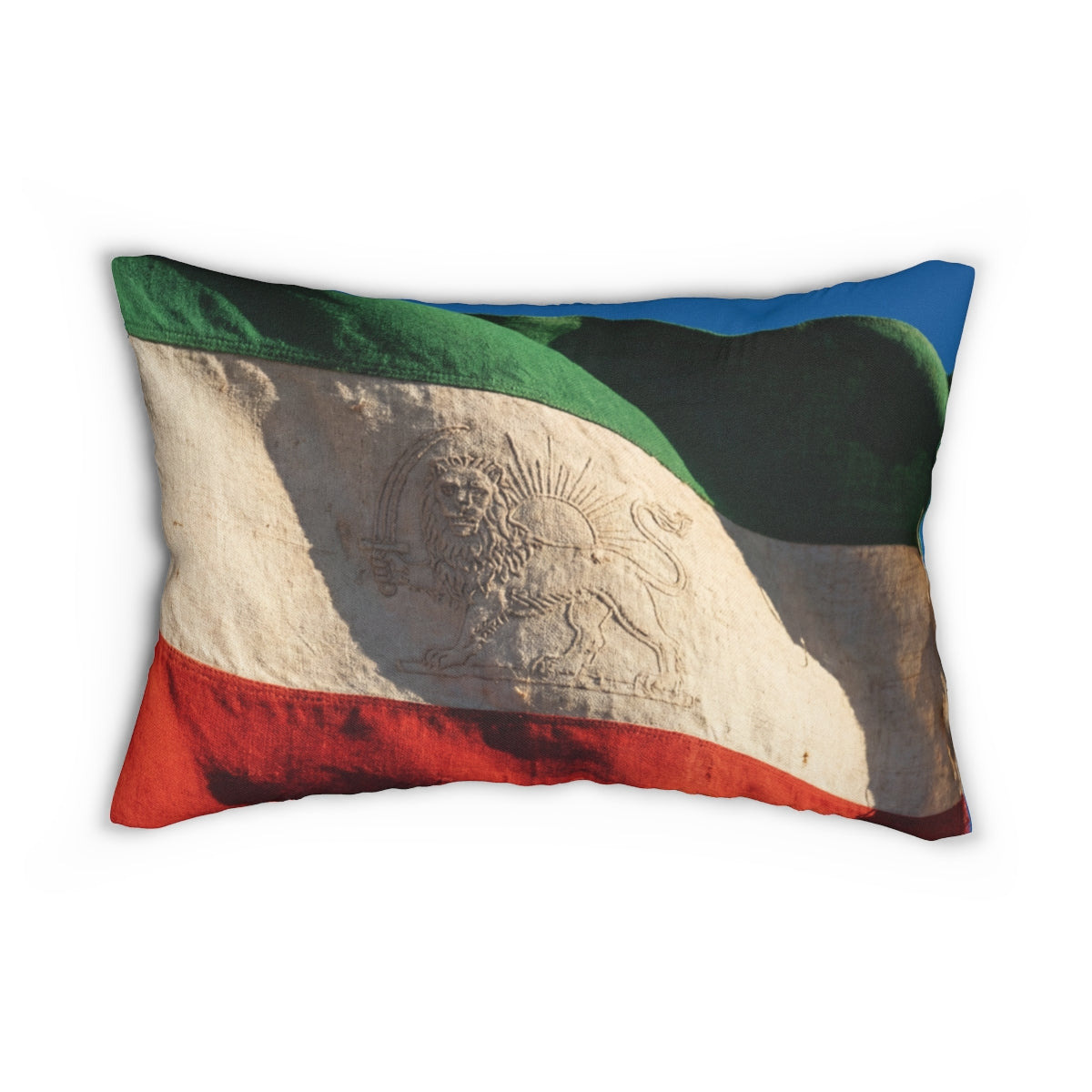 Lumbar Pillow - Vintage Persian Flag | Echovira Gallery
