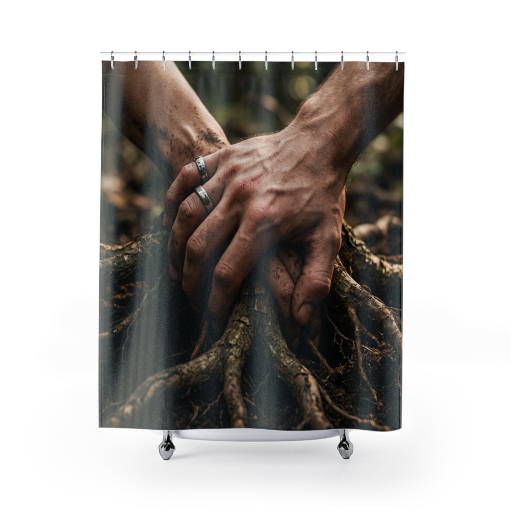 Forest Roots and Hands Shower Curtain