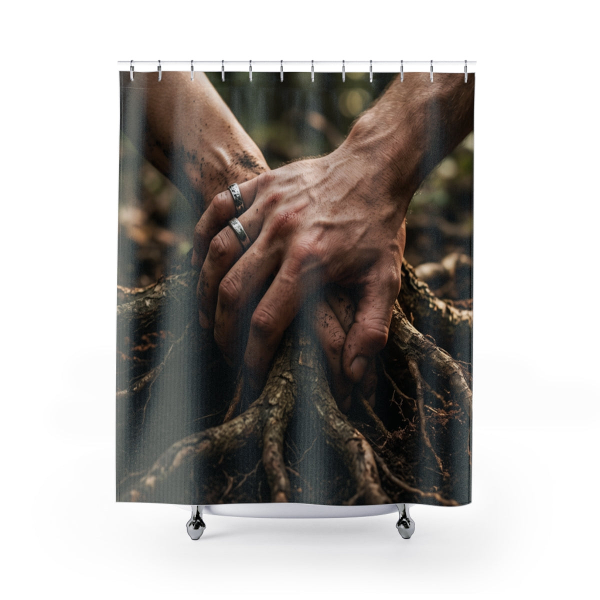 Forest Roots and Hands Shower Curtain