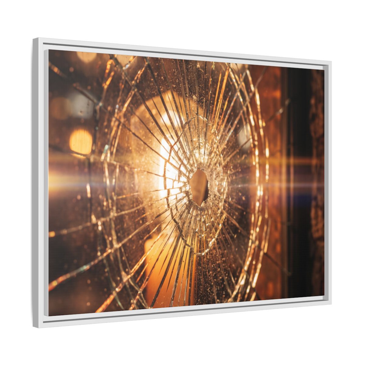 Framed Matte Canvas - Shattered Glass — White / 1.25"