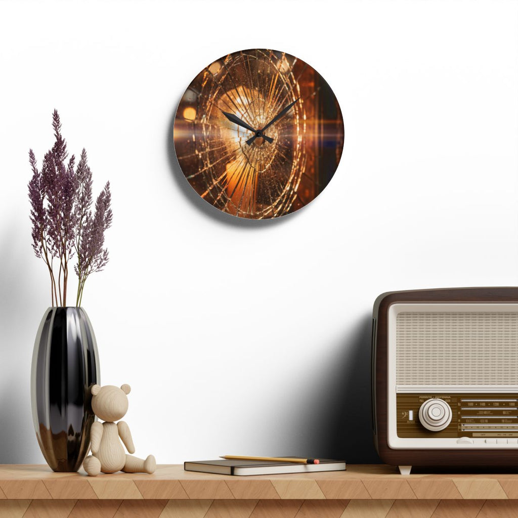 Acrylic Wall Clock - Fractured Glow