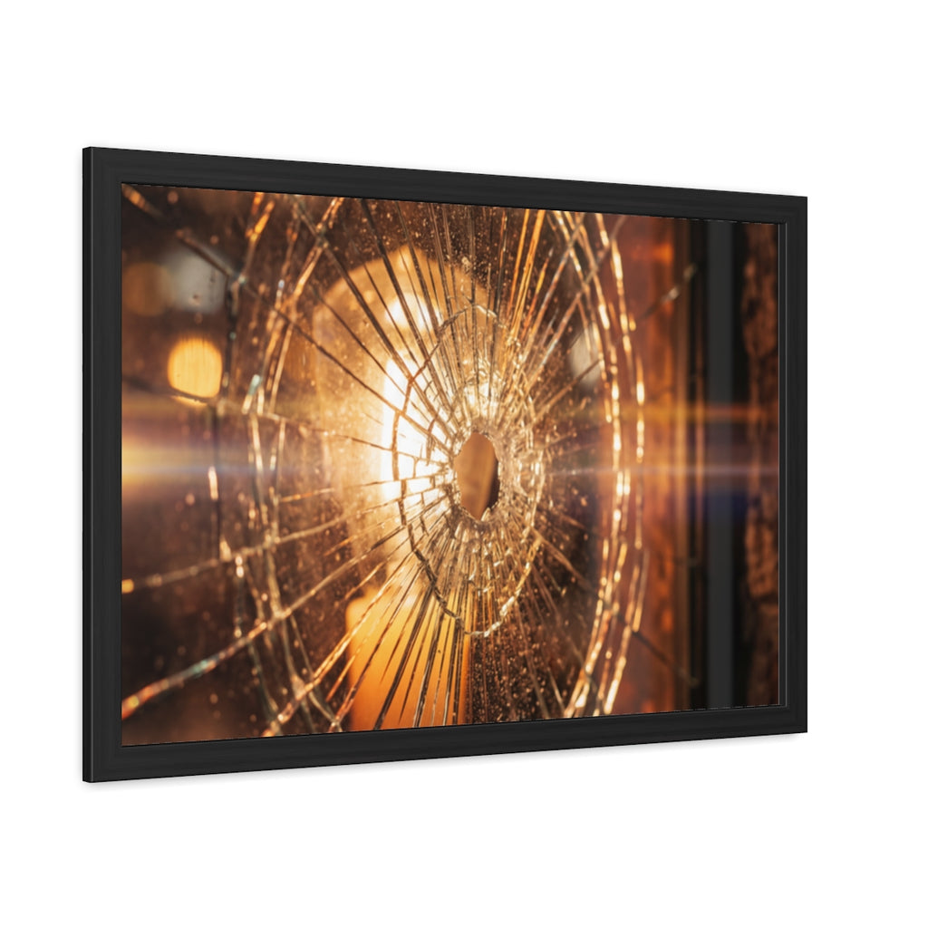 Framed Poster - Moody Fractured Glass — Landscape