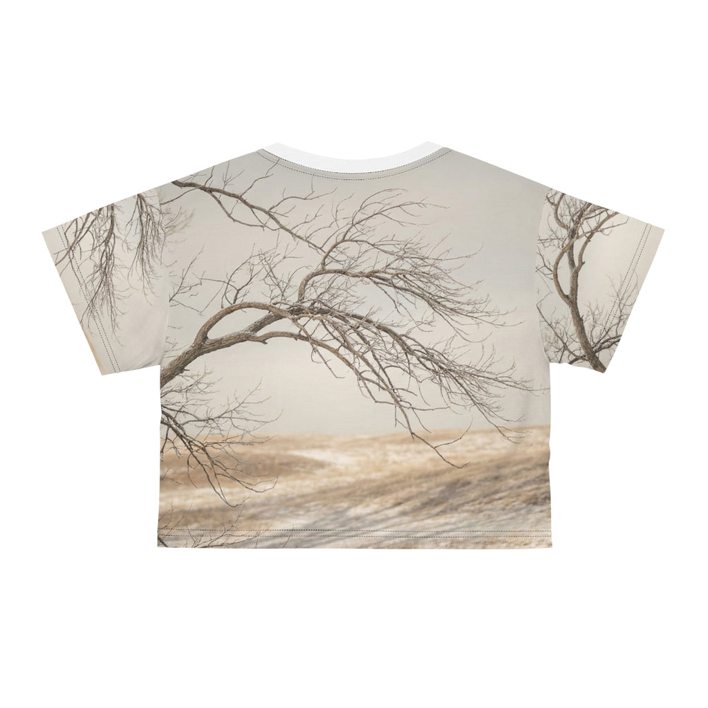 Crop Tee - Winter Branch Solitude Landscape | Echovira...