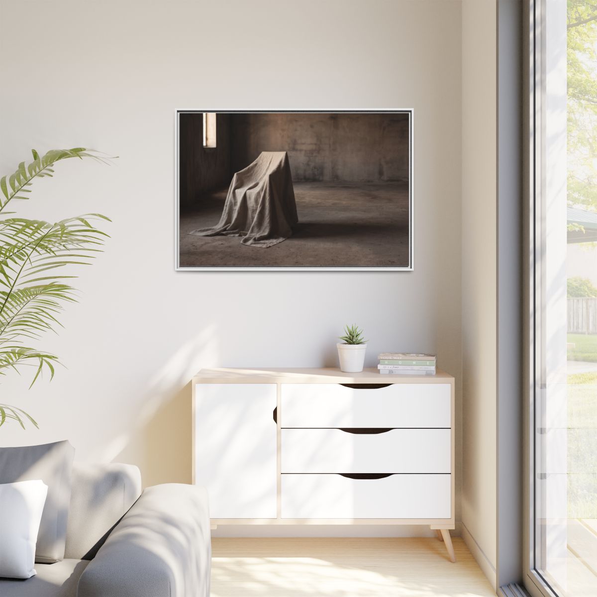 Matte Canvas, Framed - Draped Silence Still Life Art... |...