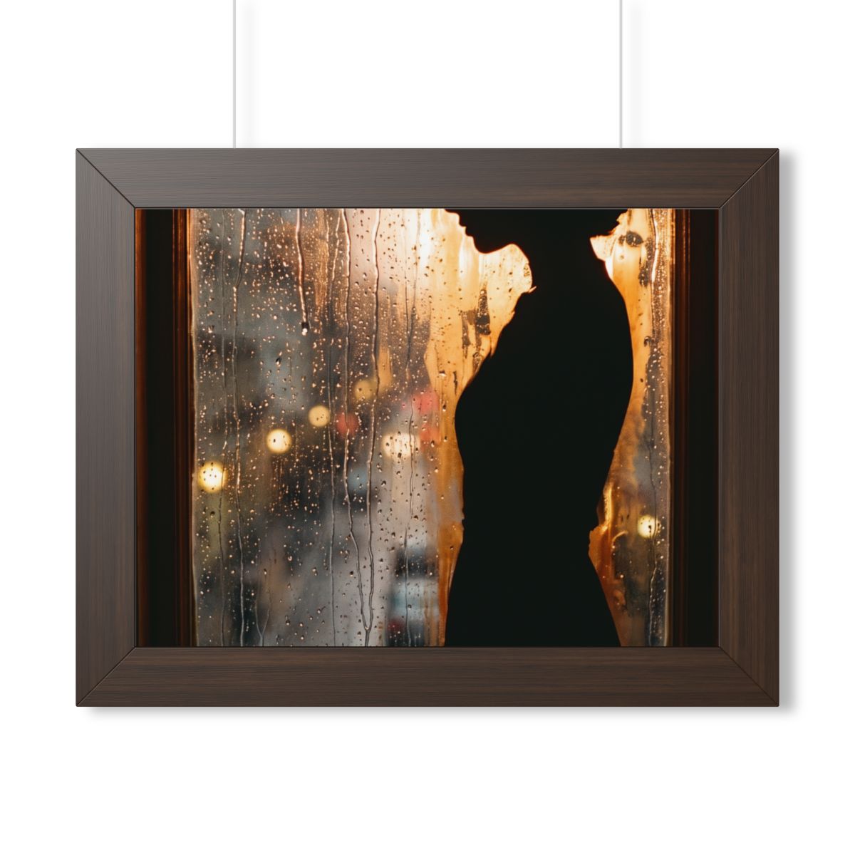 Framed Horizontal Poster - Twilight Rain — Walnut (14×11......