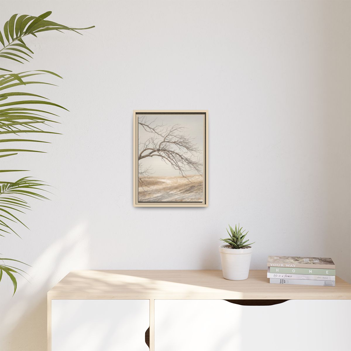Matte Canvas, Framed - Winter Branch Solitude Landscape —......