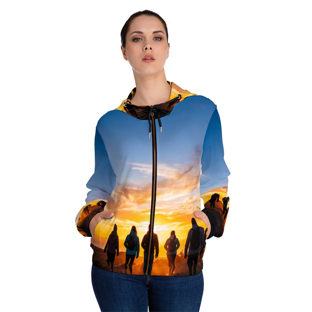 Kapuzenjacke mit durchgehendem Reißverschluss für Damen – Sunrise Trail