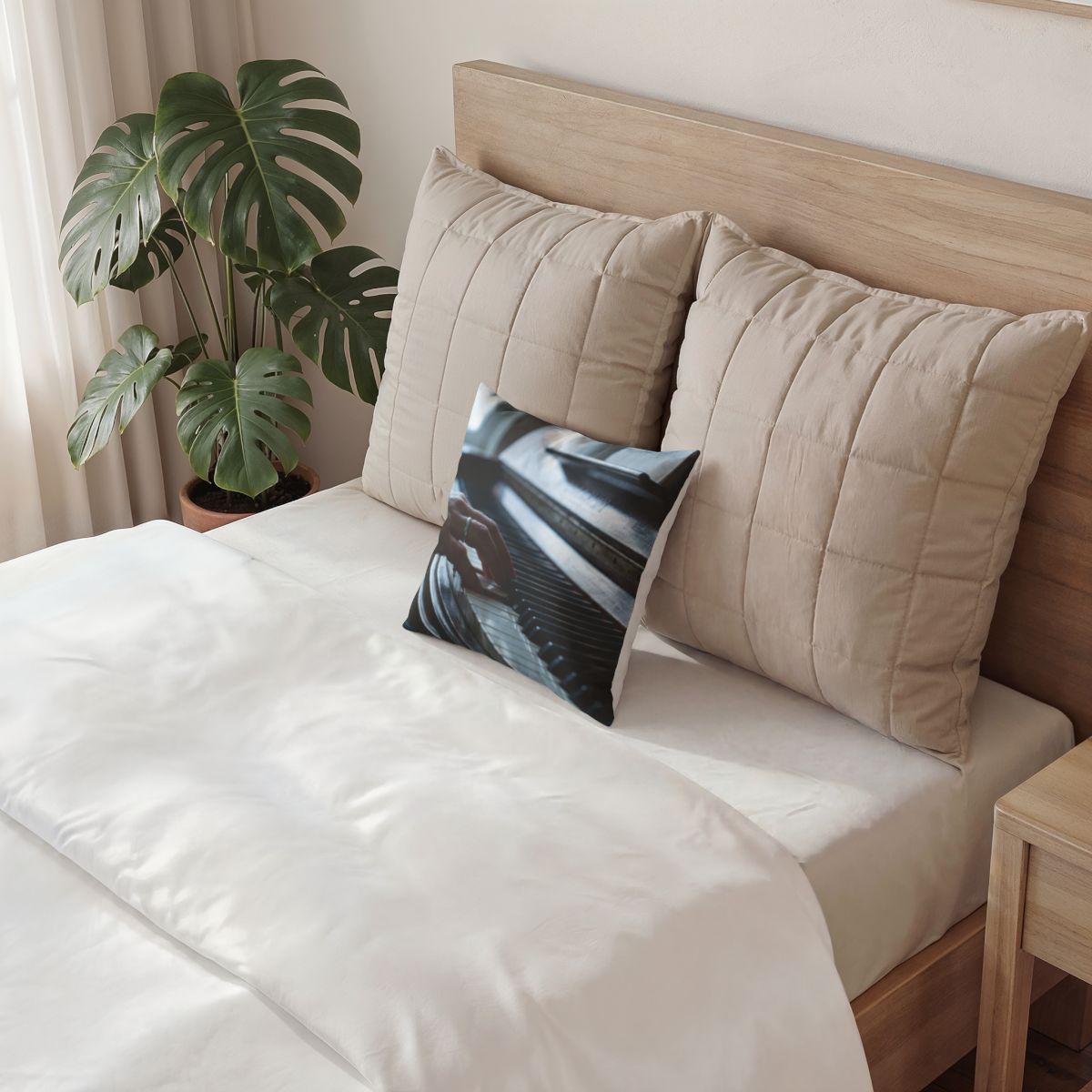 Poly Velvet Pillow - Pianist Nocturne | Echovira Gallery