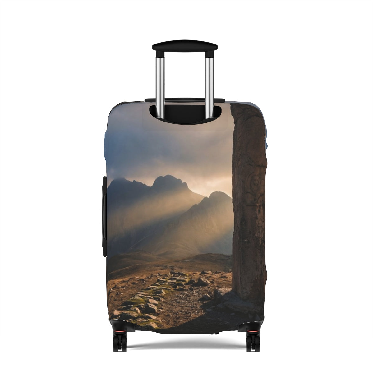 Luggage Cover - Mystic Monolith Ancient Persian Mountain Art...