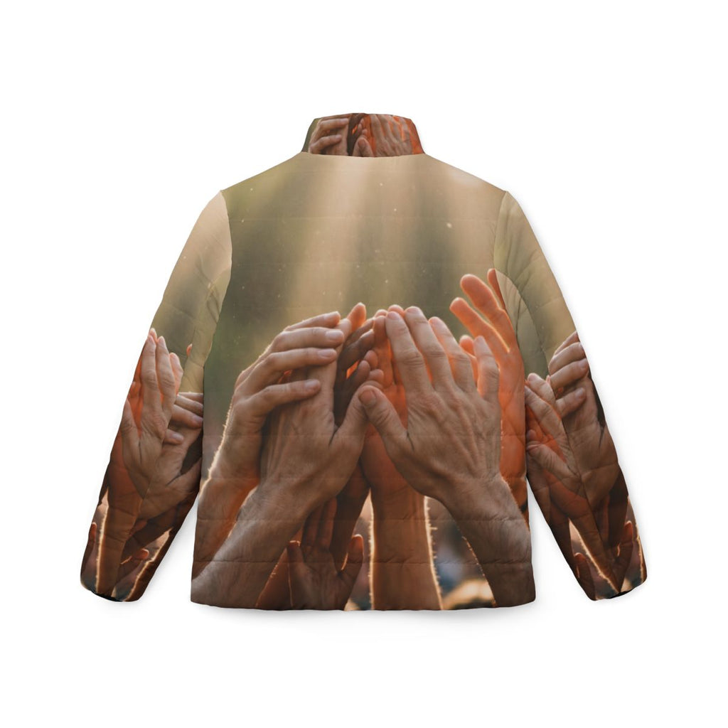 Women's Puffer Jacket - Golden Rays of Unity Wall Art |...