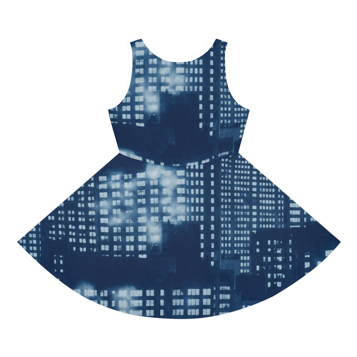 Girls' Sleeveless Sundress with City Skyline