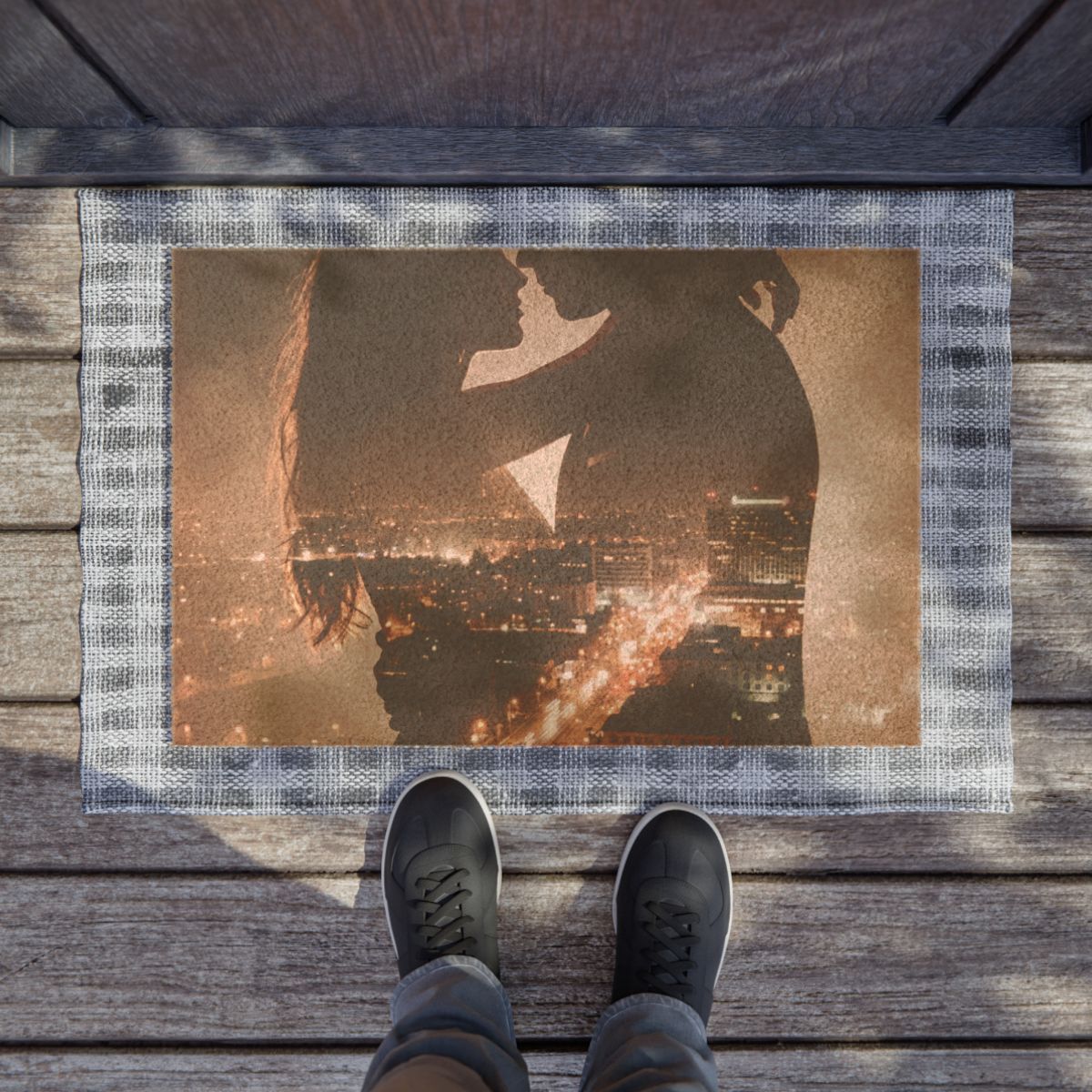 Doormat - City Twilight Welcome | Echovira Gallery