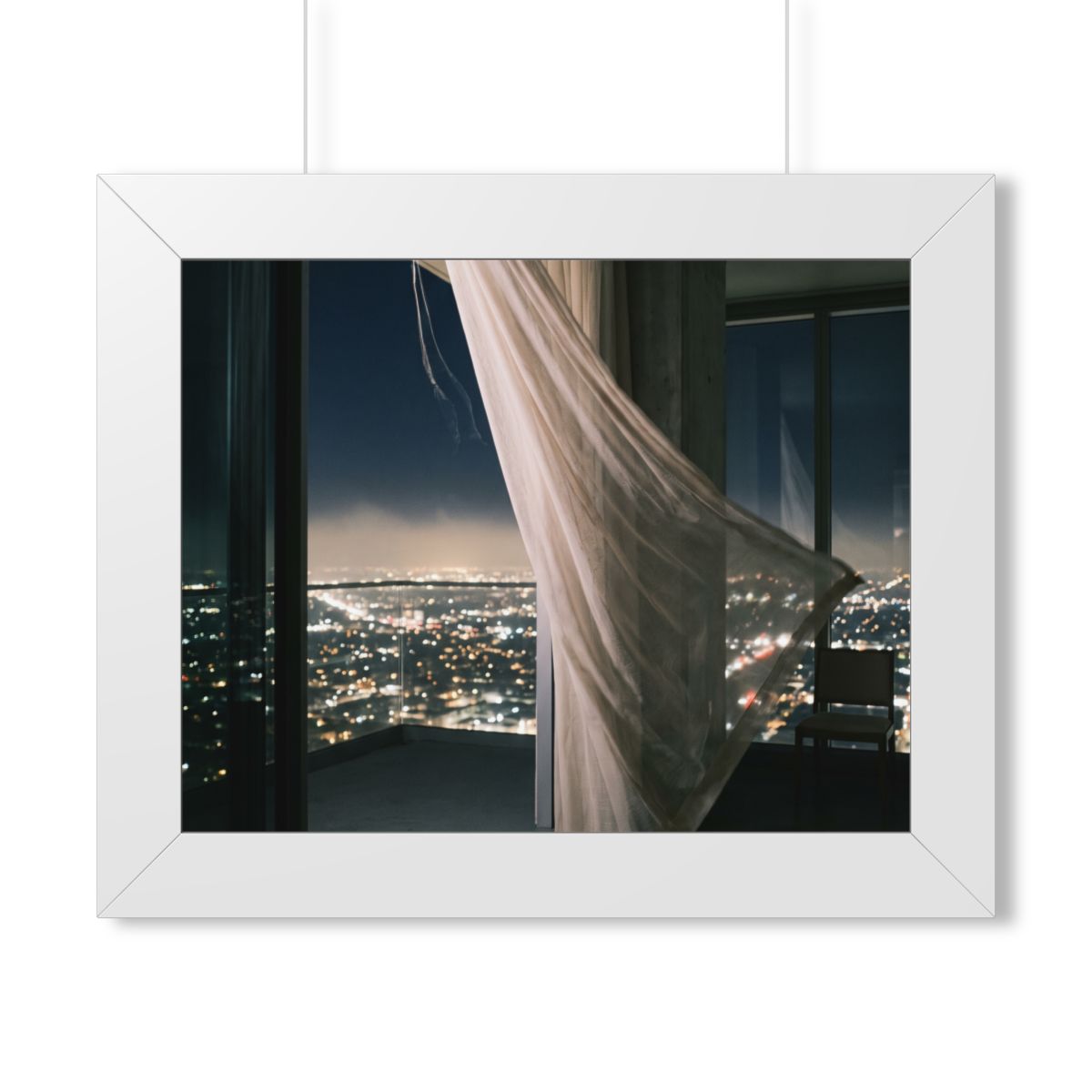 Framed Horizontal Poster - Skyline Serenity — White (14×11...