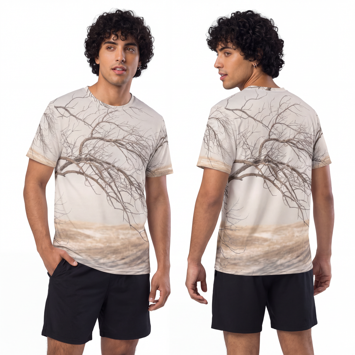 Men's Sports Jersey - Winter Branch Solitude Landscape |...