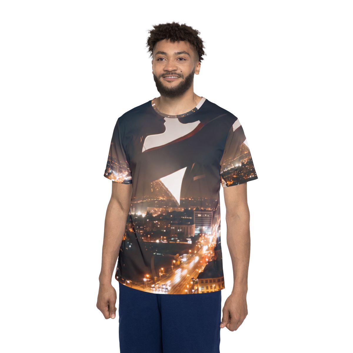 Men's Sports Jersey - Midnight City Skyline | Echovira...