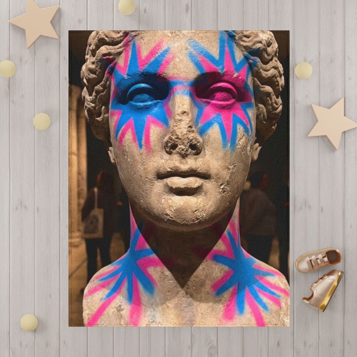 Neon Classical Bust Toddler Blanket